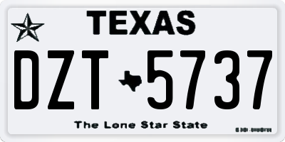 TX license plate DZT5737