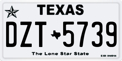 TX license plate DZT5739