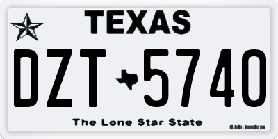 TX license plate DZT5740