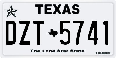TX license plate DZT5741