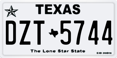TX license plate DZT5744