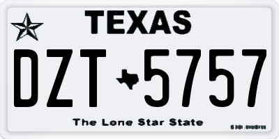 TX license plate DZT5757