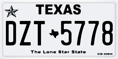 TX license plate DZT5778