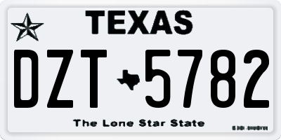 TX license plate DZT5782