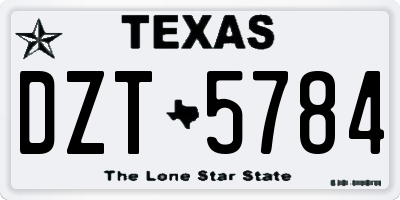 TX license plate DZT5784