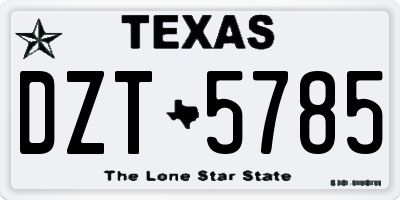 TX license plate DZT5785