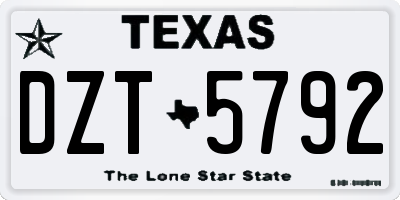 TX license plate DZT5792