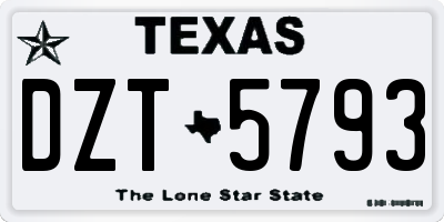 TX license plate DZT5793