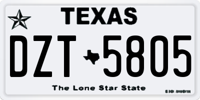 TX license plate DZT5805