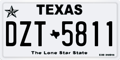TX license plate DZT5811