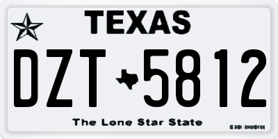 TX license plate DZT5812