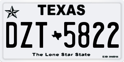 TX license plate DZT5822