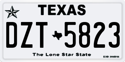 TX license plate DZT5823