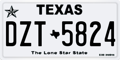 TX license plate DZT5824