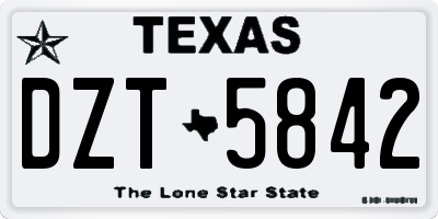 TX license plate DZT5842