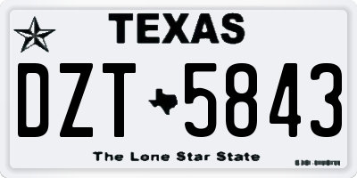 TX license plate DZT5843