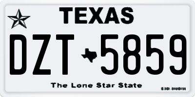 TX license plate DZT5859