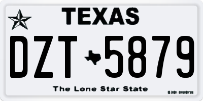 TX license plate DZT5879