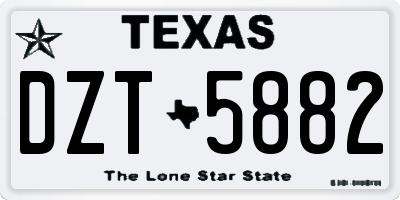 TX license plate DZT5882