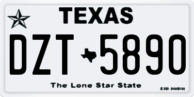 TX license plate DZT5890