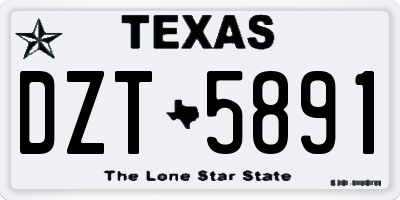 TX license plate DZT5891
