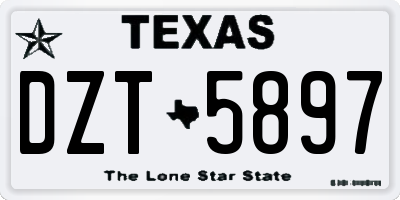 TX license plate DZT5897