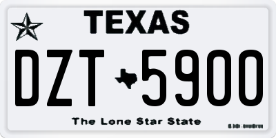 TX license plate DZT5900