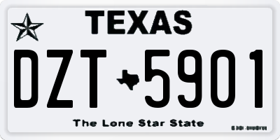 TX license plate DZT5901