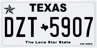 TX license plate DZT5907