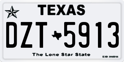 TX license plate DZT5913
