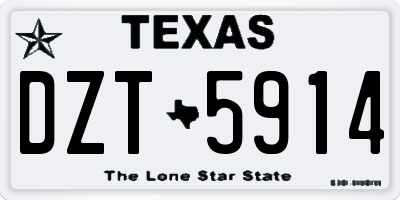TX license plate DZT5914