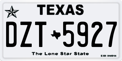 TX license plate DZT5927