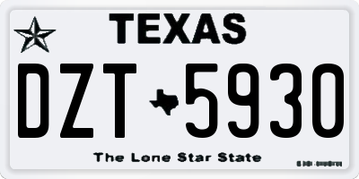 TX license plate DZT5930