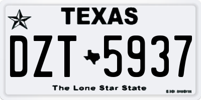 TX license plate DZT5937
