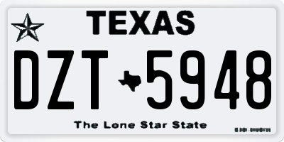 TX license plate DZT5948