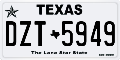 TX license plate DZT5949