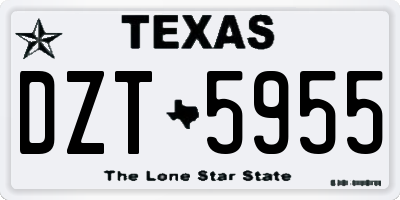 TX license plate DZT5955