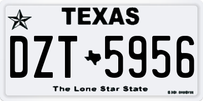 TX license plate DZT5956
