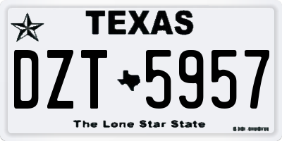TX license plate DZT5957