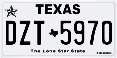 TX license plate DZT5970