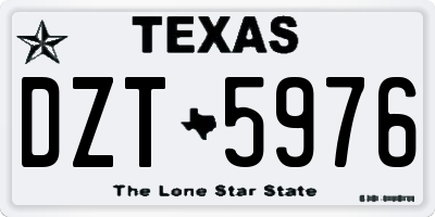 TX license plate DZT5976