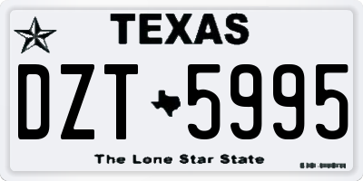 TX license plate DZT5995