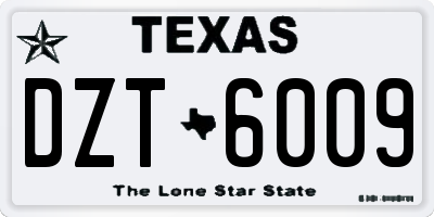 TX license plate DZT6009