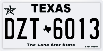 TX license plate DZT6013
