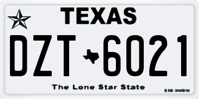 TX license plate DZT6021