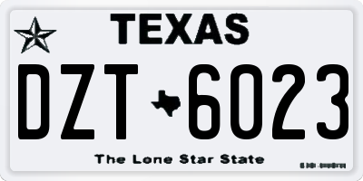 TX license plate DZT6023