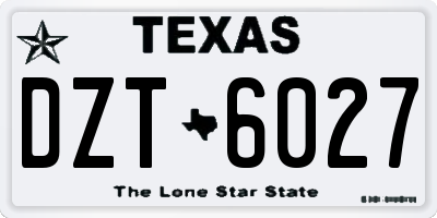 TX license plate DZT6027
