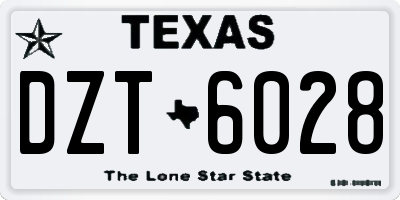 TX license plate DZT6028