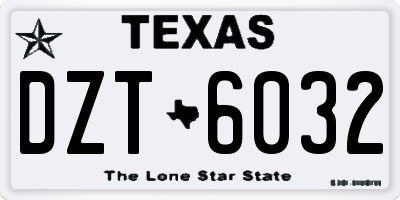 TX license plate DZT6032