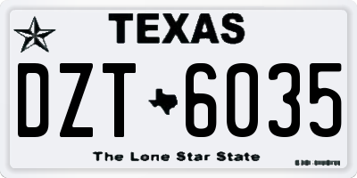 TX license plate DZT6035